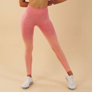 Gymshark ombré seamless leggings in pink/ orange